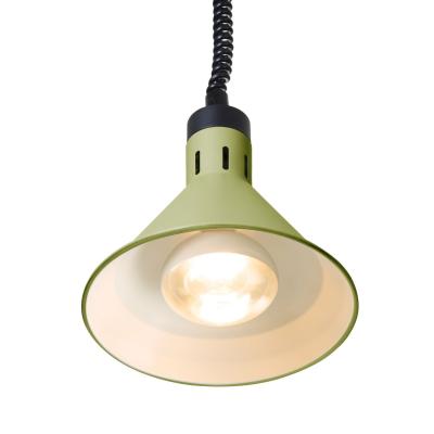 Závěsná výhřevná lampa s nastavitelnou výškou, kuželová, HENDI, Zelená, 230V/250W, ⌀275x(H)250mm | 273920